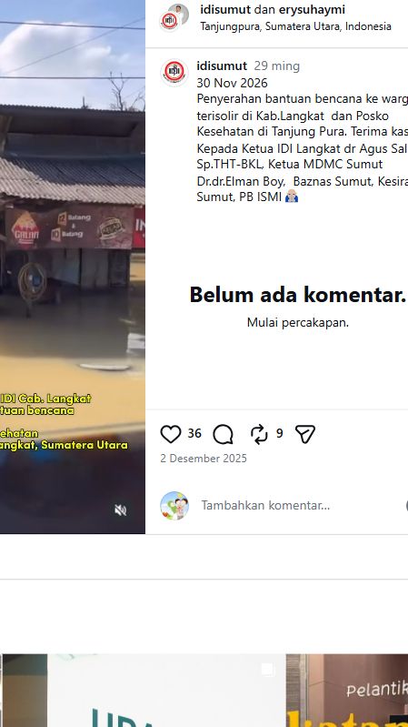 Penyerahan Bantuan Bencana dan Posko Kesehatan di Langkat