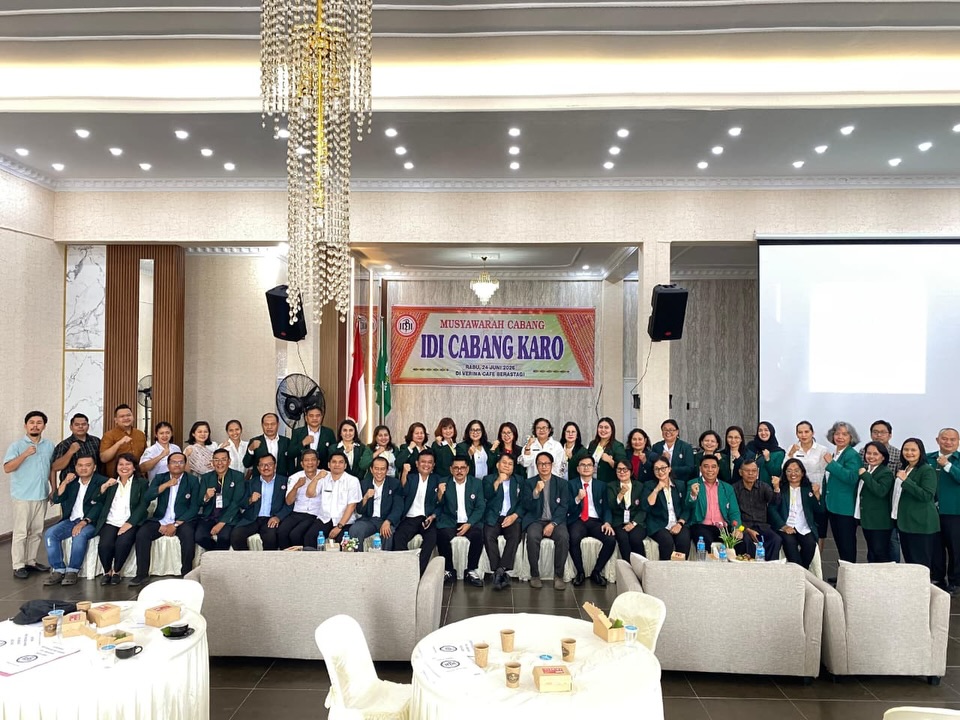 Selamat dan sukses atas terpilihnya dr. Immanuel Sinuhaji, Sp.PA sebagai Ketua IDI Cabang Karo Masa Bakti 2026-2029